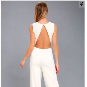 White Backless Jumpsuit